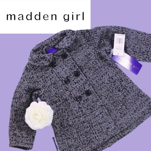 Madden Girl Other - NWT Madden Girl Marble Faux Wool Textured Zip Coat